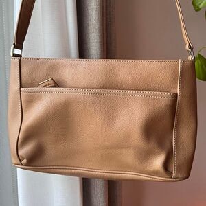 Charter Club Shoulder Bag – Tan Faux Leather